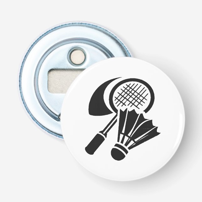 Badminton gift ideas bottle opener (Front)