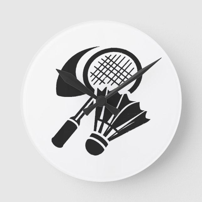 Badminton gift ideas round clock (Front)