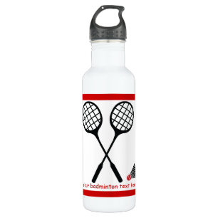 Badminton gifts, racquet and shuttlecock custom 710 ml water bottle