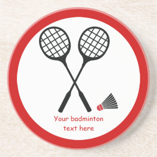Badminton gifts, racquet and shuttlecock custom coaster