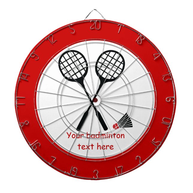 Badminton gifts, racquet and shuttlecock custom dartboard (Front)