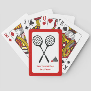 Badminton gifts, racquet and shuttlecock custom playing cards