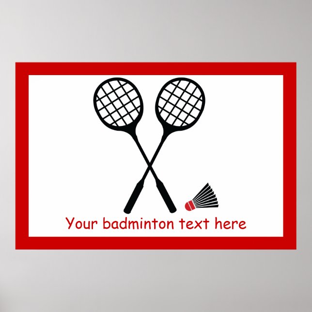 Badminton gifts, racquet and shuttlecock custom poster (Front)