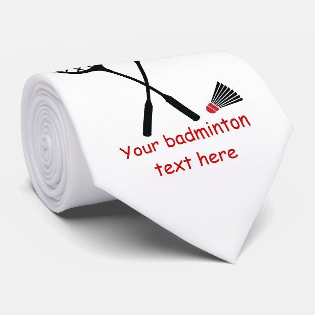 Badminton gifts, racquet and shuttlecock tie (Rolled)