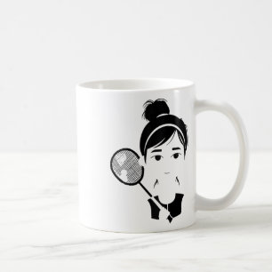 Badminton Girl Cartoon Style Shuttle Player For Gi Coffee Mug