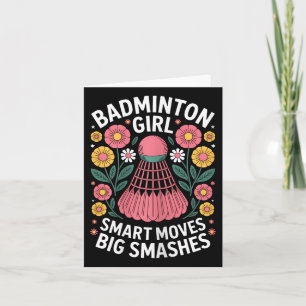 Badminton Girl Shuttle Funny Badminton  Card