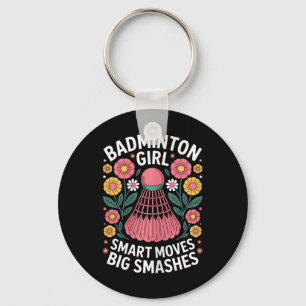 Badminton Girl Shuttle Funny Badminton  Key Ring