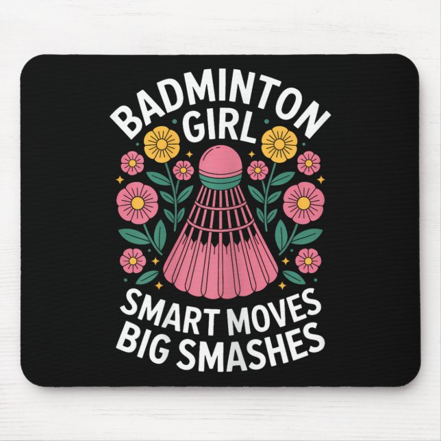 Badminton Girl Shuttle Funny Badminton  Mouse Mat (Front)