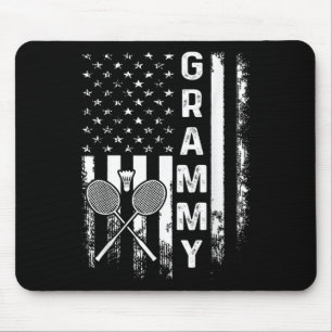 Badminton Grammy American Flag Vintage Christmas X Mouse Mat