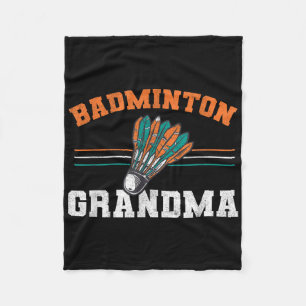 Badminton Grandma Grandmother Birdie Women Badmint Fleece Blanket