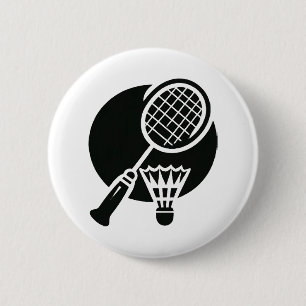 Badminton Graphic 6 Cm Round Badge