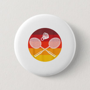 Badminton Graphic Badminton Player Shuttle Sports  6 Cm Round Badge