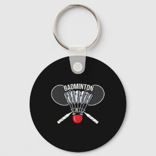 Badminton Graphic Badminton Player Shuttle Sports Key Ring