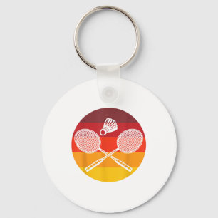 Badminton Graphic Badminton Player Shuttle Sports  Key Ring
