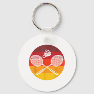 Badminton Graphic Badminton Player Shuttle Sports  Key Ring
