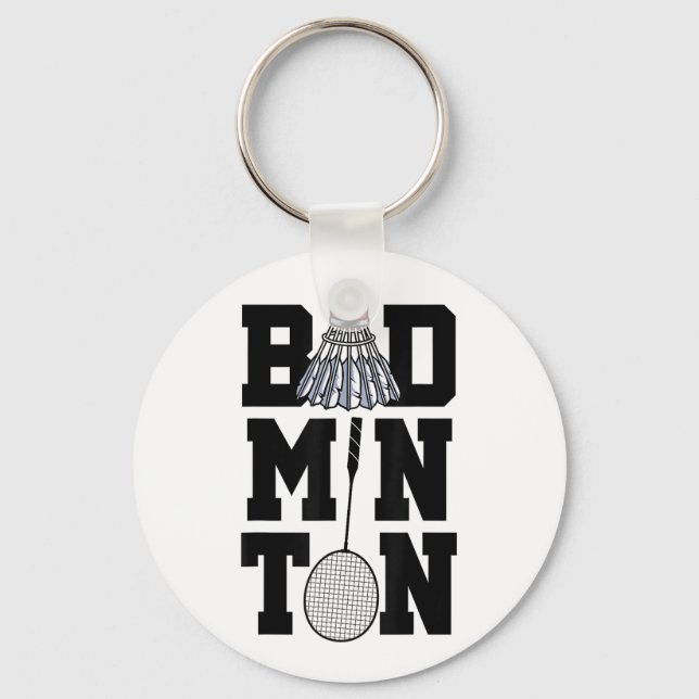 Badminton Graphic Badminton Player Shuttle Sports  Key Ring (Front)