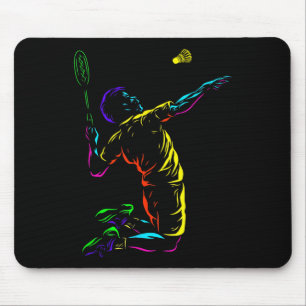 Badminton Graphic Badminton Player Shuttle Sports Mouse Mat