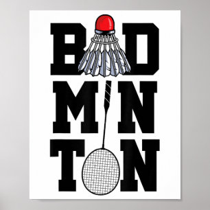Badminton Graphic Badminton Player Shuttle Sports  Poster