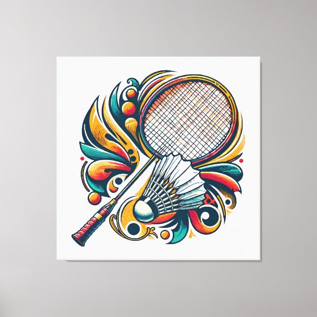 Badminton Graphic Canvas Print (Front)