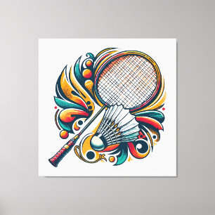 Badminton Graphic Canvas Print