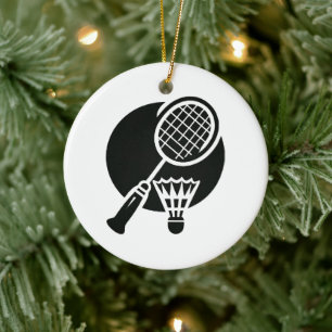 Badminton Graphic Ceramic Tree Decoration
