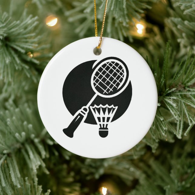 Badminton Graphic Ceramic Tree Decoration (Tree)