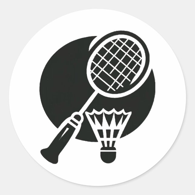 Badminton Graphic Classic Round Sticker (Front)