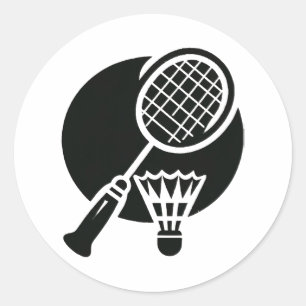 Badminton Graphic Classic Round Sticker