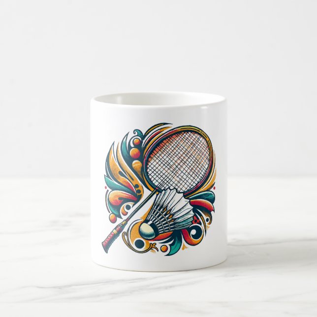 Badminton Graphic Coffee Mug (Center)