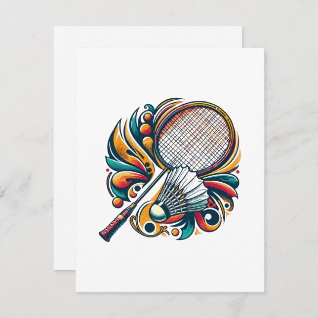 Badminton Graphic Enclosure Card (Front/Back)