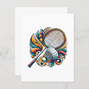 Badminton Graphic Enclosure Card