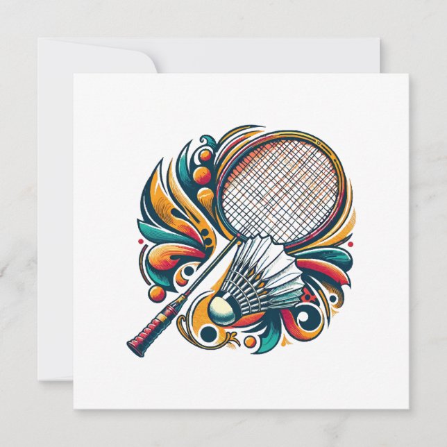 Badminton Graphic Invitation (Front)