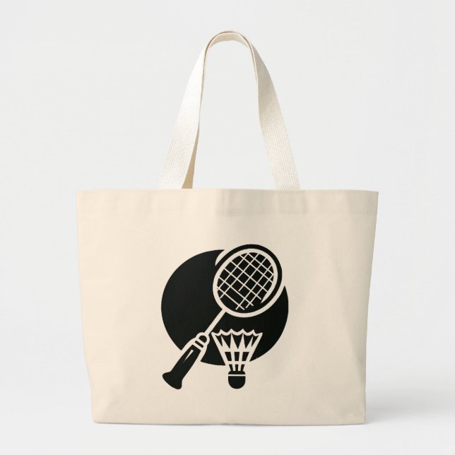 Badminton Graphic Large Tote Bag (Front)