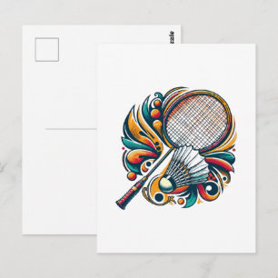 Badminton Graphic Postcard