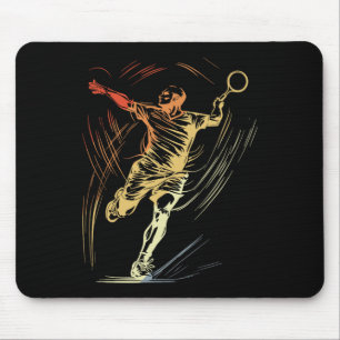 Badminton Guy Sketch Racquet Sport Shuttle Mouse Mat