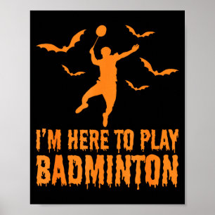Badminton Halloween Spooky Badminton Poster