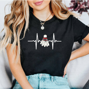 Badminton Heartbeat and Birdie T-Shirt