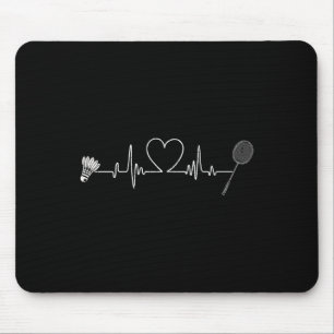 Badminton Heartbeat Funny Badminton  Mouse Mat