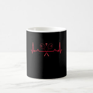 Badminton Heartbeat Funny Gift Coffee Mug