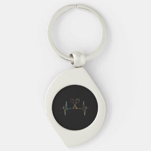 Badminton Heartbeat Key Ring
