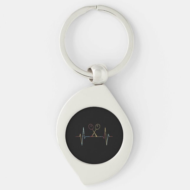 Badminton Heartbeat Key Ring (Front)