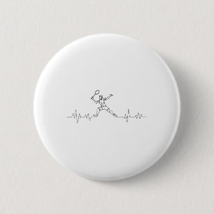 Badminton Heartbeat Shuttle Boys Kids Youth Men 6 Cm Round Badge