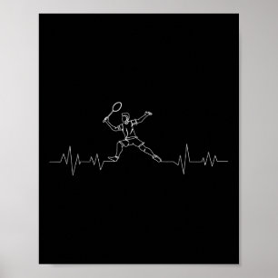 Badminton Heartbeat Shuttle Boys Kids Youth Men  Poster