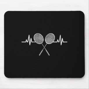 Badminton Heartbeat Sports Enthusiasts Sporty Boys Mouse Mat