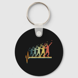 Badminton Heartbeat Vintage Retro Gift Key Ring