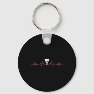 Badminton Heartbeat With Shuttle For Badminton Key Ring