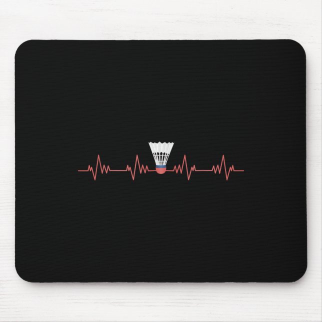 Badminton Heartbeat With Shuttle For Badminton  Mouse Mat (Front)