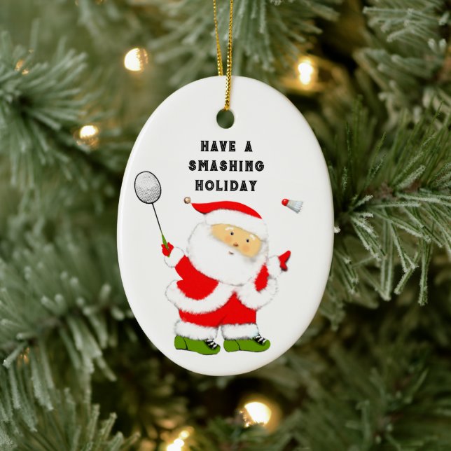 Badminton Holiday Gift Ceramic Tree Decoration (Tree)