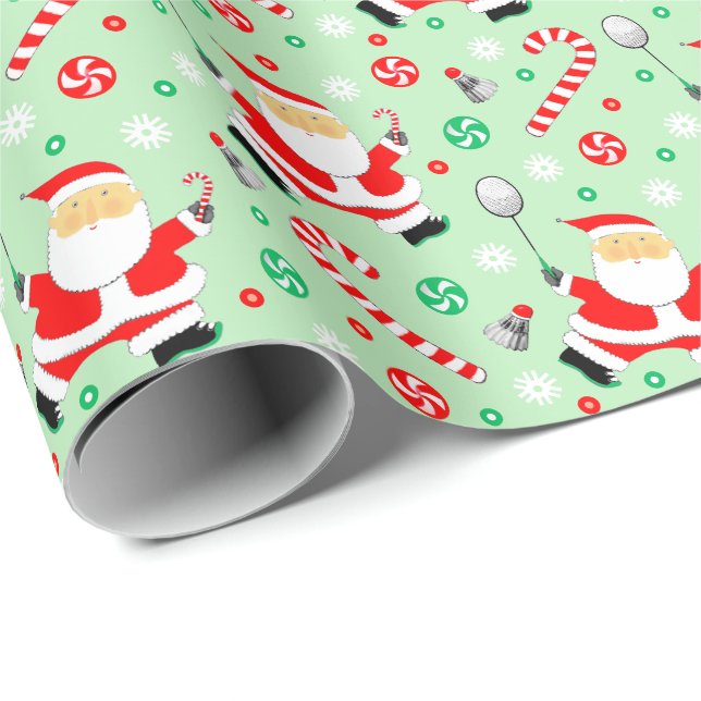 Badminton Holiday Gift Wrapping Paper (Roll Corner)