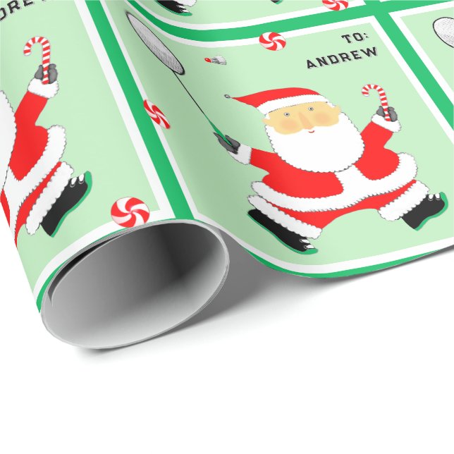 Badminton Holiday Gift Wrapping Paper (Roll Corner)